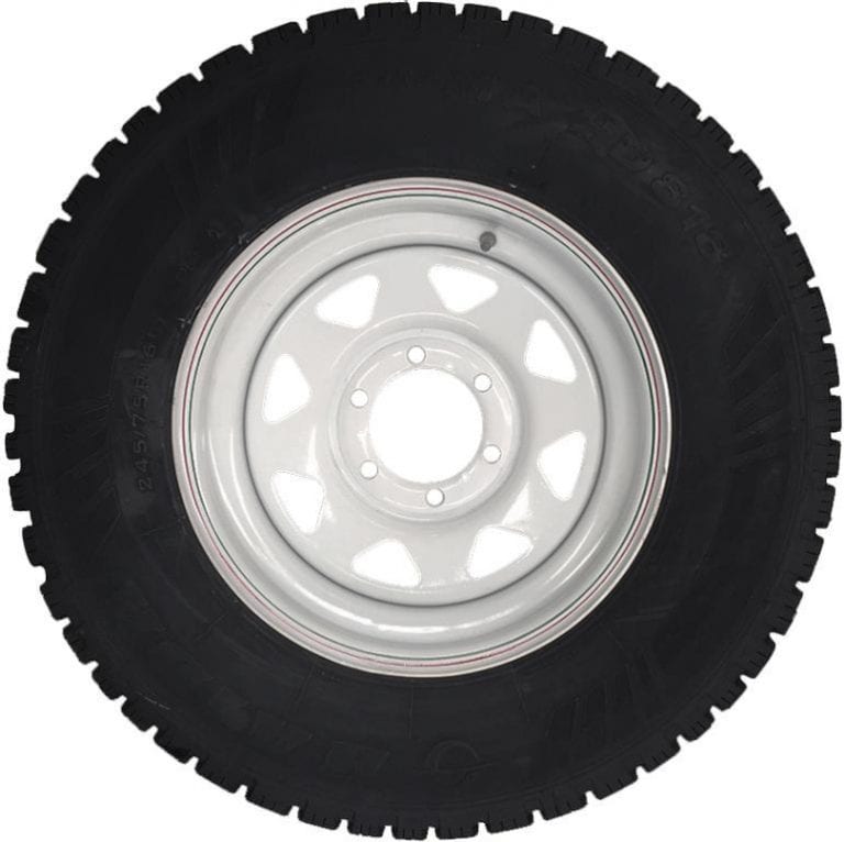 15″ Landcruiser 6 Stud Trailer Rim & Tyre White 31×10.5 M/T 10Ply